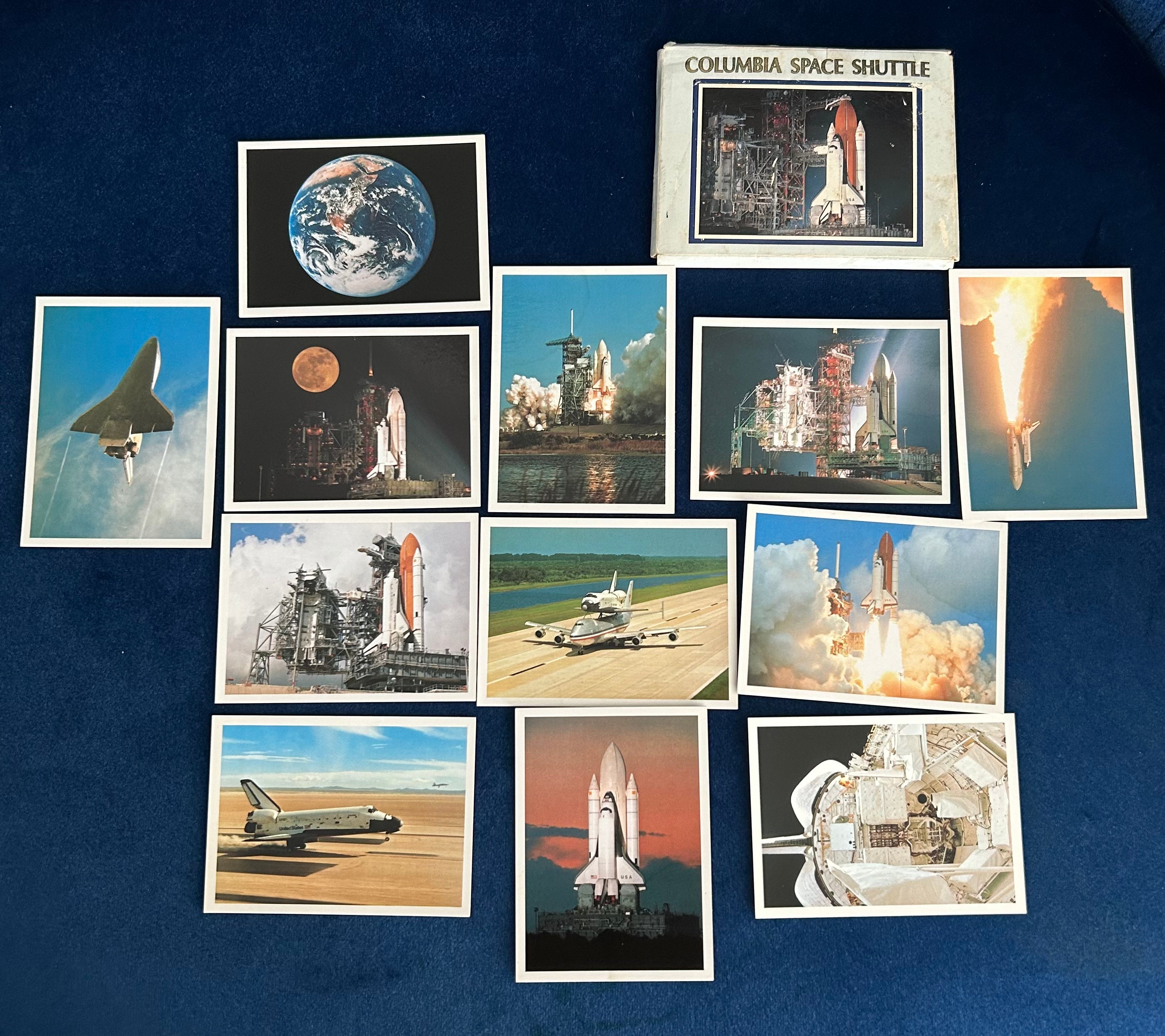 NASA Columbia Space Shuttle 12 Mini Photo Picture Set — Vintage Impact Collectible