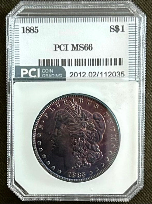 1885 Morgan Silver Dollar PCI MS66 — Certified Graded US Coin